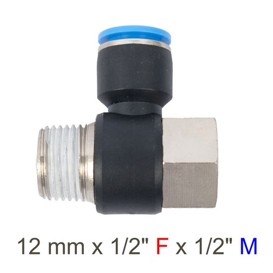 Pu Hose Fitting Tee 12mm X 1/2"f X 1/2"m